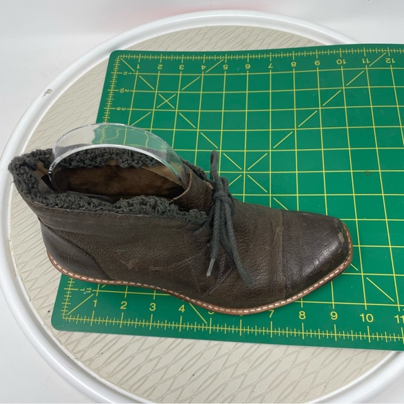 Anthropologie Latigo Size 6 Victorian Ankle Boot Heel Booties Brown Leather - Picture 2 of 12